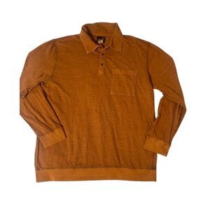 Weekendz off long sleeve orange henley shirt L